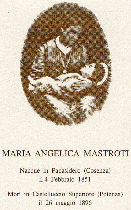 Cartoncino in ricordo di Maria Angelica Mastroti